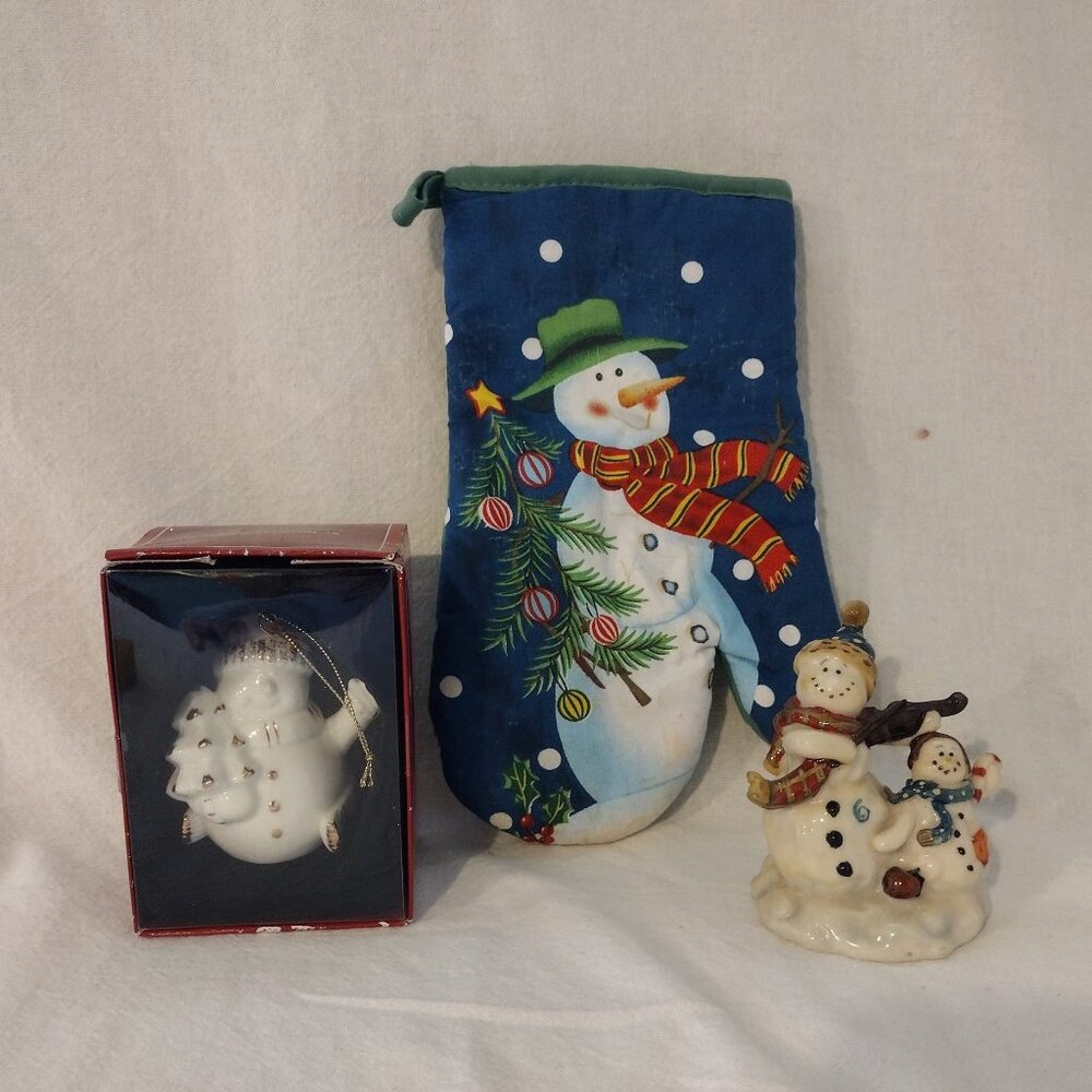 LOT OF 3  Snowman Holiday Decor